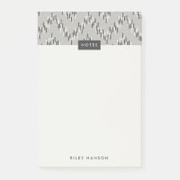 Dashing Boho Ikat Zig Zag Muster Post-It - Gray