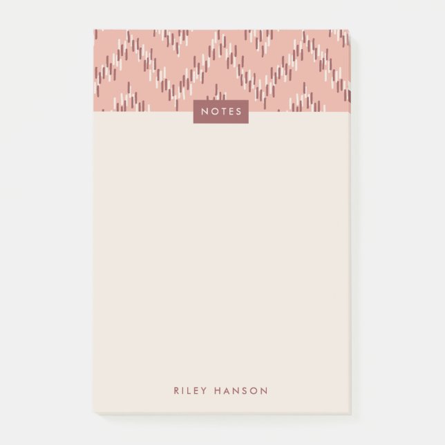 Dashing Boho Ikat Zig Zag Muster Post-It - Red - Post-it Klebezettel (Vorderseite)