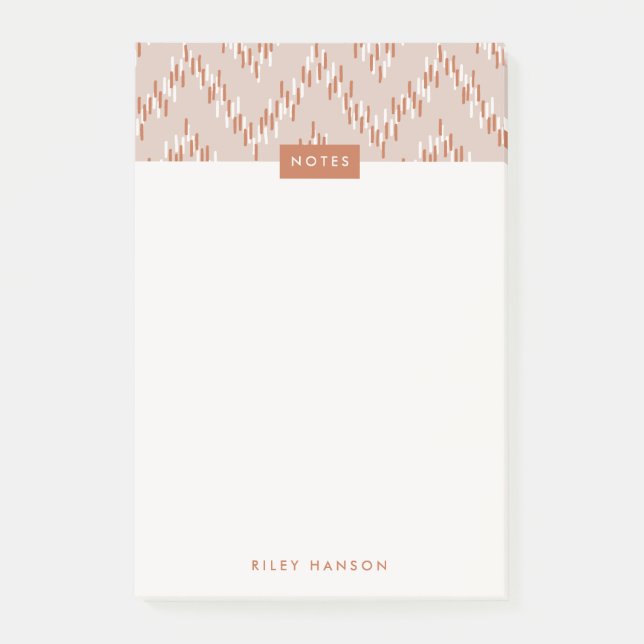 Dashing Boho Ikat Zig Zag Muster Post-It - Rust Klebezettel (Vorderseite)