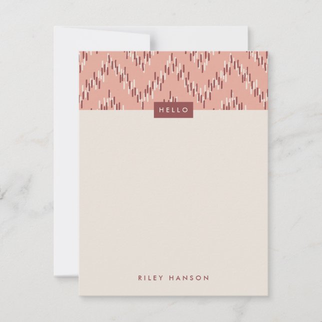 Dashing Boho Ikat Zig Zag Stationery - Red - (Vorderseite)