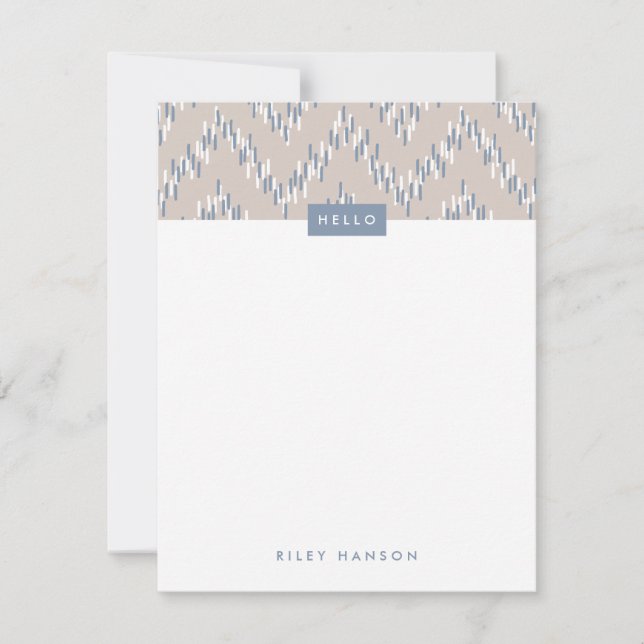 Dashing Boho Ikat Zig Zag Stationery - Taupe (Vorderseite)