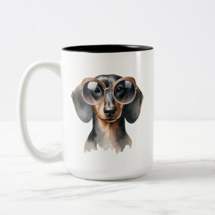 Dashing Dackel Wasserfarbe Tasse