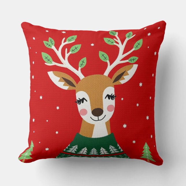 Dashing Deer Kissen (Vorderseite)
