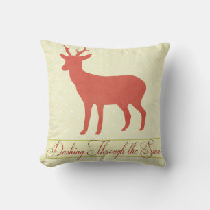 Dashing Deer Pillow - Cream Polka Dots d1 Kissen