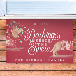 Dashing durch den Schnee Dackel Hund Sweater Fußmatte