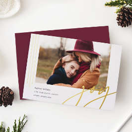 Dashing Script | Freude | Horizontales Foto Folien Feiertagskarte