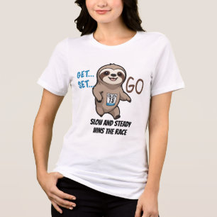 Dashing Sloth Art - Ein langsames und stabiles Ren Tri-Blend Shirt