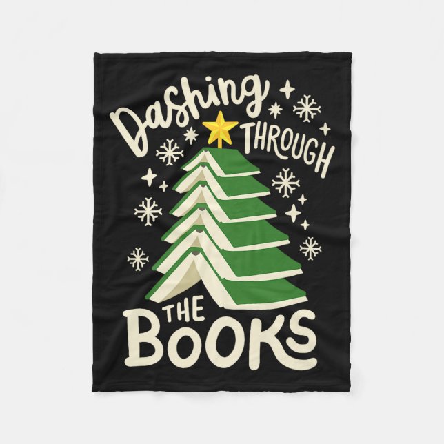 Dashing Through The Books Christmas Book Lovers Me Fleecedecke (Vorderseite)