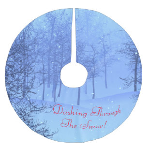 Dashing Through the Snow! zu Polyester Weihnachtsbaumdecke