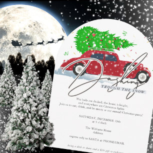 Dashing Trough The Snow Vintage Auto Weihnachten Einladung