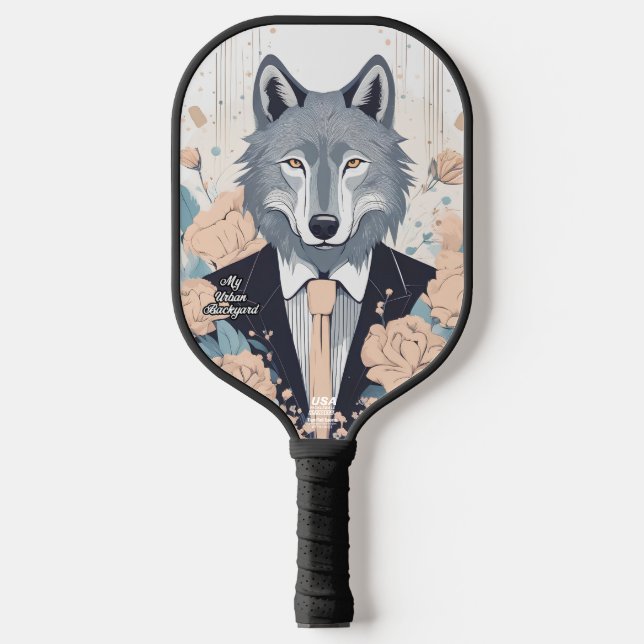 Dashing Wolf Personalisiert Pickleball Paddle (Vorderseite)