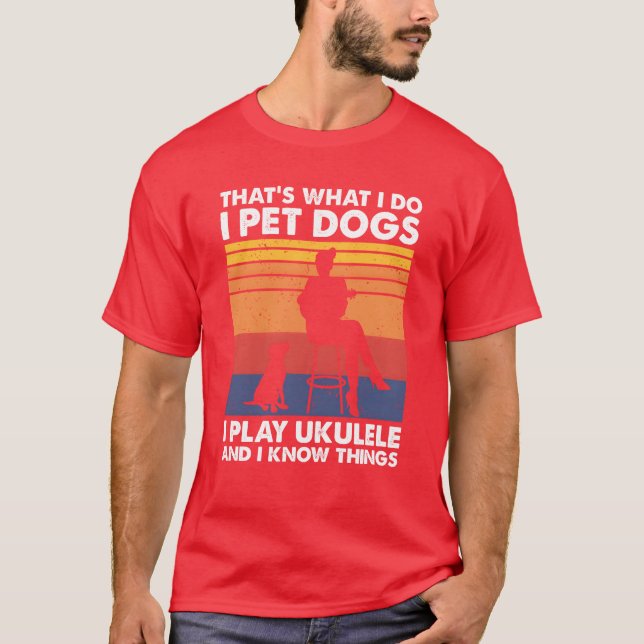 Dass, was ich Haustiere Hunde spielen Ukulele Frau T-Shirt (Vorderseite)