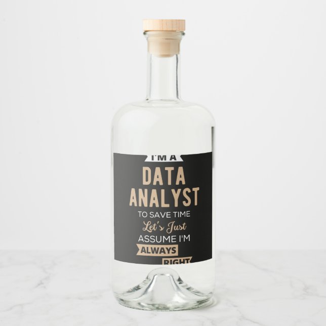 Data Analyst Alkoholflaschenetikett (Vorderseite)
