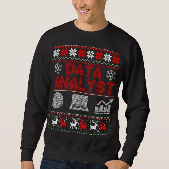 Data Analyst Off Shoulder Weihnachts Ugly Sweater Sweatshirt (Vorderseite)