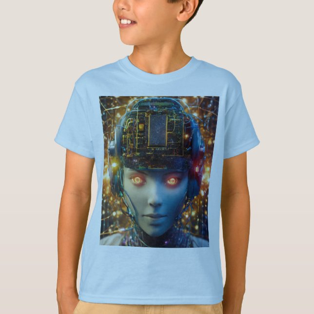 "Data Dreamer" - Darstellung einer surrealen Lands T-Shirt (Vorderseite)