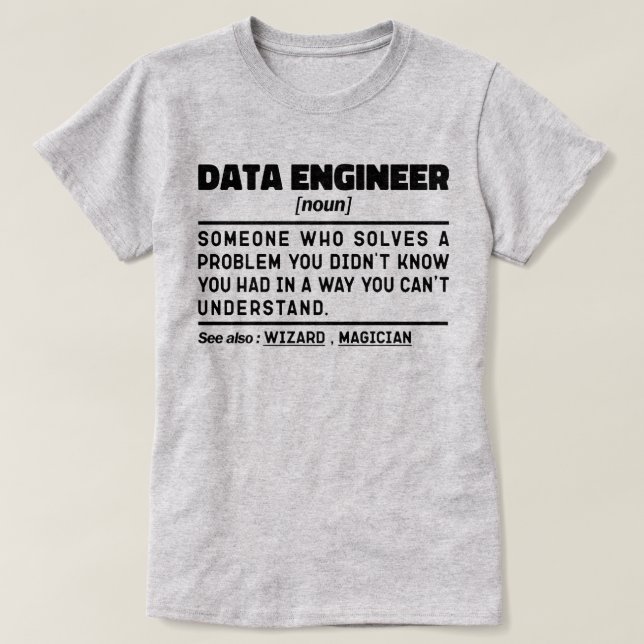 Data Engineer Noun Cool Computing Specialist Funny T-Shirt (Design vorne)