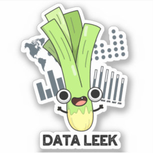 Data Leek Funny Computer Veggie Pun Aufkleber