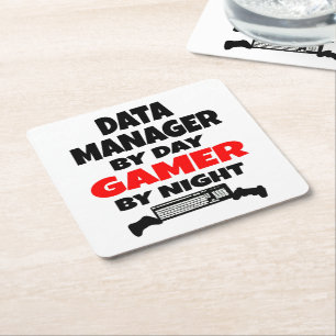 Data Manager by Day Gamer by Night Rechteckiger Pappuntersetzer