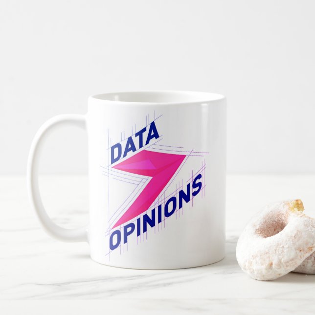 DATA > OPINIONS Mug | Geek Coffee Cup - Bright Kaffeetasse (Mit Donut)