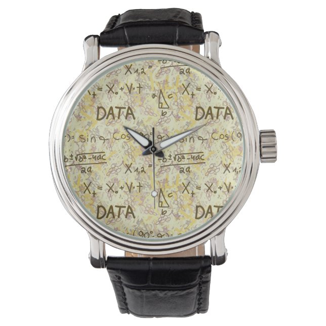 Data Science Analytik und Coding Pattern Armband Armbanduhr (Vorderseite)