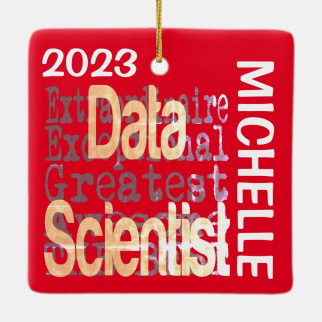 Data Scientist Extraordinaire CUSTOM Keramikornament (Rückseite)
