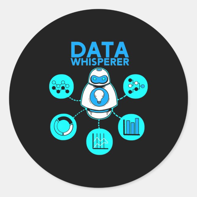 Data Whisperer Tech Engineer Mis Analyst Software  Runder Aufkleber (Vorderseite)