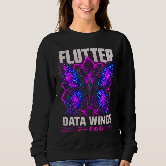 Data Wings Illustration – Digitaler Schmetterling  Sweatshirt (Vorderseite)