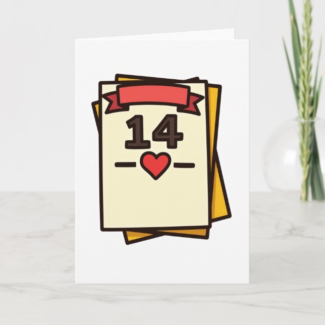Date 14 Heartfelt Love Card Karte (Vorderseite)