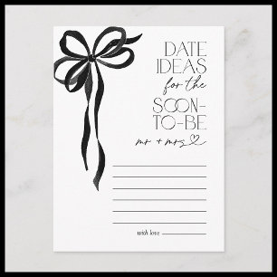 Date Ideas Black Bow Brautparty Game Postkarte