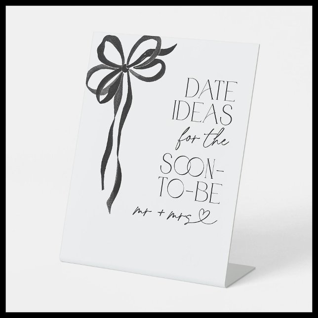 Date Ideas Black Bow Brautparty Game Sockelschild (Von Creator hochgeladen)