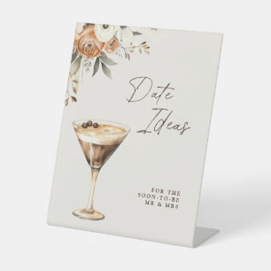 Date Ideas Espresso Martini Brautparty Sockelschild