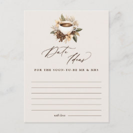 Date Ideas Floral Coffee Brautparty Game Postkarte