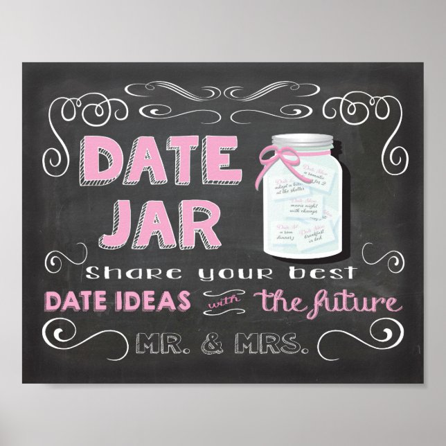Date ideas jar chalkboard Poster (Vorne)