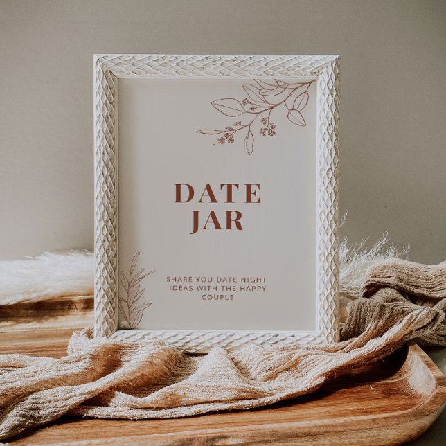 Date Jar Boho Wedding Sign Poster (Von Creator hochgeladen)