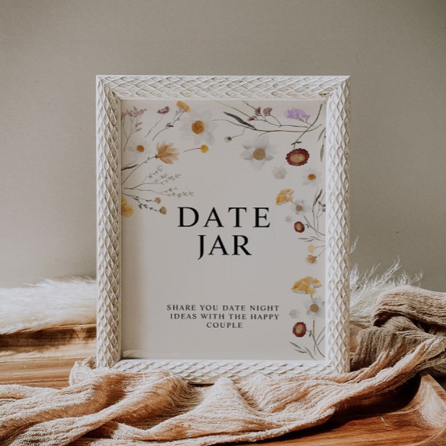 Date Jar Boho Wildblume Wedding Sign Poster (Von Creator hochgeladen)