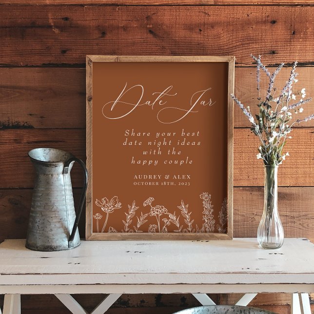 Date Jar Burnt Orange Wildblume Brautparty Poster (Von Creator hochgeladen)