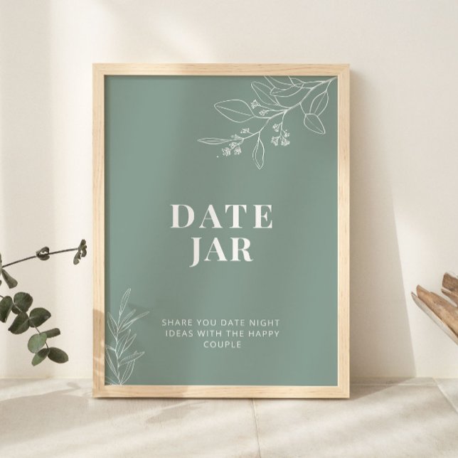 Date Jar Sage Green Wedding Sign Poster (Von Creator hochgeladen)