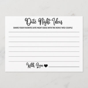 Date Night Cards für Bride Groom Brautparty Einladung