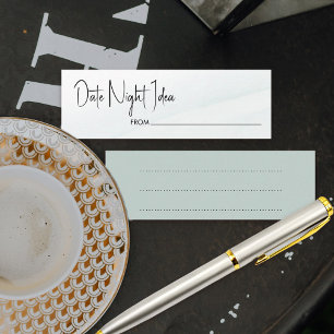 Date Night Green Wash Brautparty Game Card Mini Visitenkarte