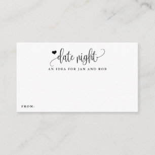 Date Night Idea Herzkalligraphie Minimalistische K Begleitkarte
