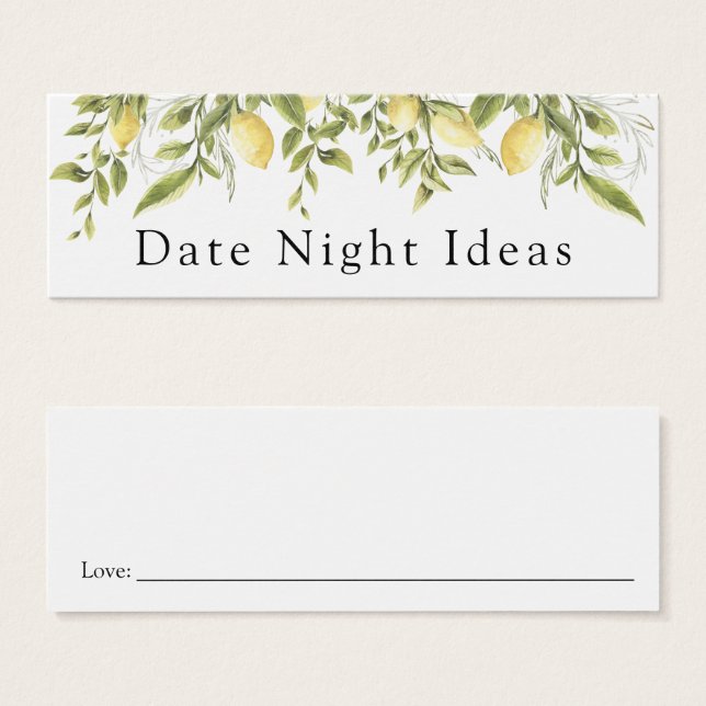 Date Night Idea Lemon Branch Card (Vorne & Hinten)