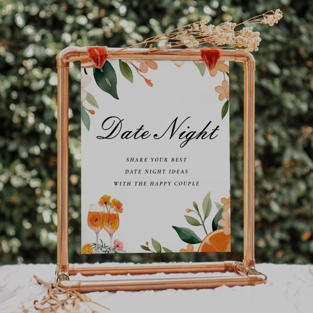 Date Night Ideas Aperol Spritz Brautparty Sign Poster (Von Creator hochgeladen)