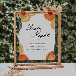 Date Night Ideas Aperol Spritz Brautparty Sign Poster