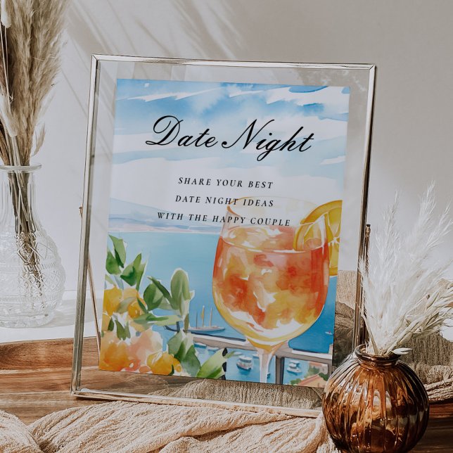 Date Night Ideas Aperol Spritz Brautparty Sign Poster (Von Creator hochgeladen)