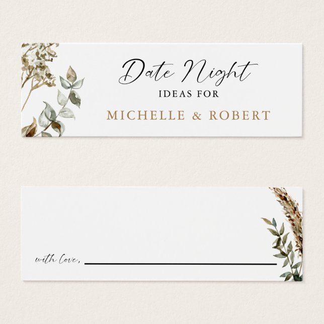 Date Night Ideas Boho Pampas Grass Wedding Elegant (Vorne & Hinten)