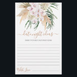 Date Night Ideas Brautparty Card<br><div class="desc">Pampas Grass Boho chic Date Night Ideas Brautparty Game Card</div>