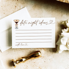Date Night Ideas Brautparty Game Martini Begleitkarte