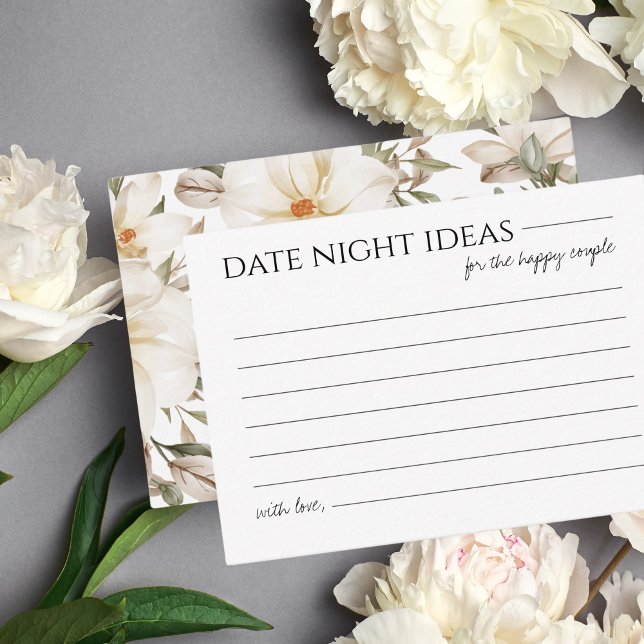 Date Night Ideas Brautparty Game Modern Script Begleitkarte (Von Creator hochgeladen)