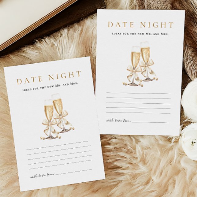 Date Night Ideas Brautparty Game Prosecco Briefpapier (Von Creator hochgeladen)