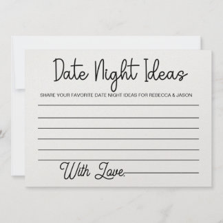 Date Night Ideas Card Brautparty Game Einladung